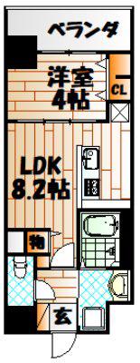 LEGEND紺屋町(1LDK/6階)の間取り写真