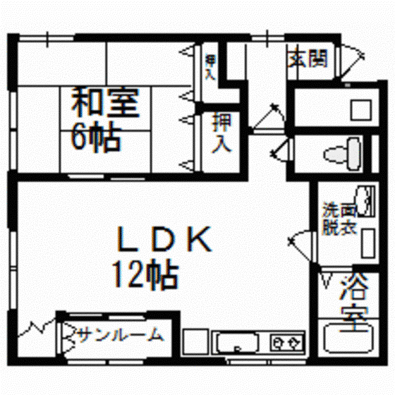 メゾンドピュア(1LDK/1階)の間取り写真