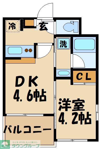 ガーラ・アヴェニュ―調布(1DK/3階)の間取り写真