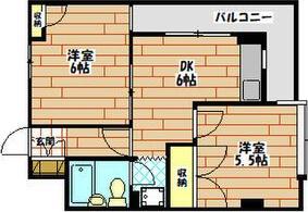 パウゼ上本町(2DK/2階)の間取り写真