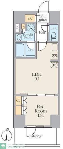 ALIVIS笹塚(1LDK/2階)の間取り写真