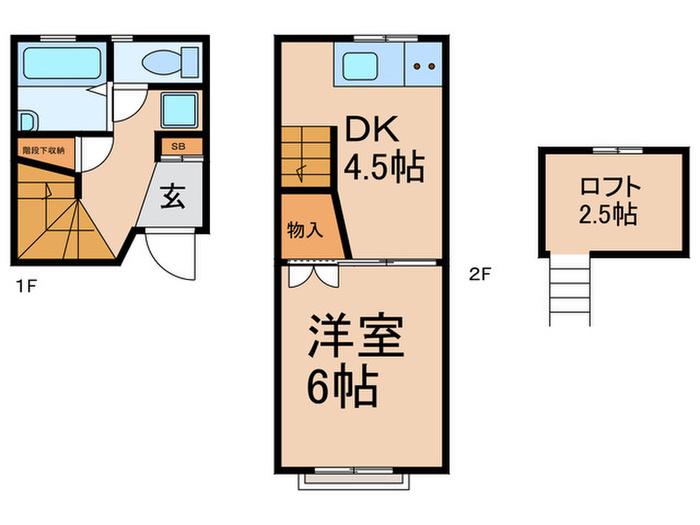 ドミール・パイン(1DK/1階)の間取り写真