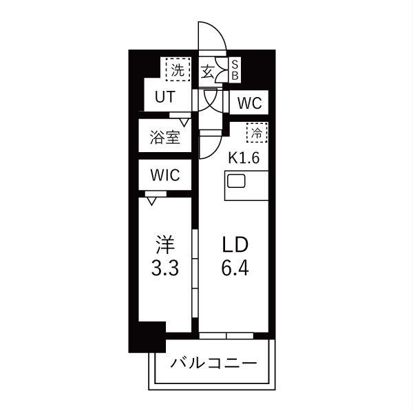 メイクスアート名古屋城西(1LDK/5階)の間取り写真