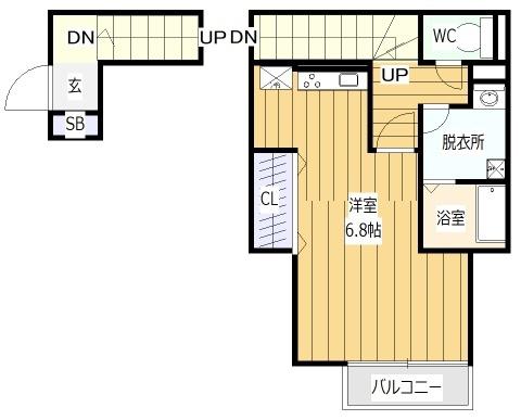 グリーンサイド野田(ワンルーム/2階)の間取り写真