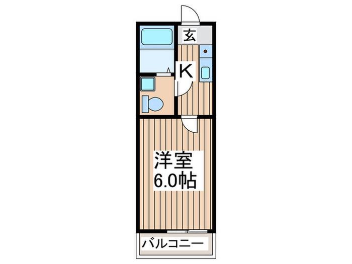 GRANZA中央林間(1K/2階)の間取り写真