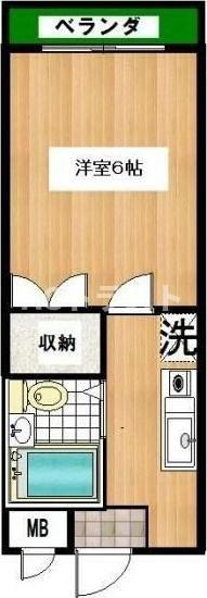 レジデンス(1K/3階)の間取り写真