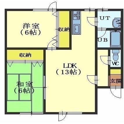 Gウイング(2LDK/2階)の間取り写真
