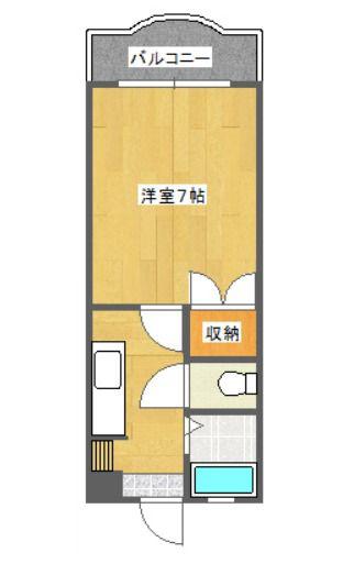 サンパティーク武町(1K/5階)の間取り写真