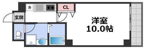 ヴィラナリー大今里(1K/9階)の間取り写真