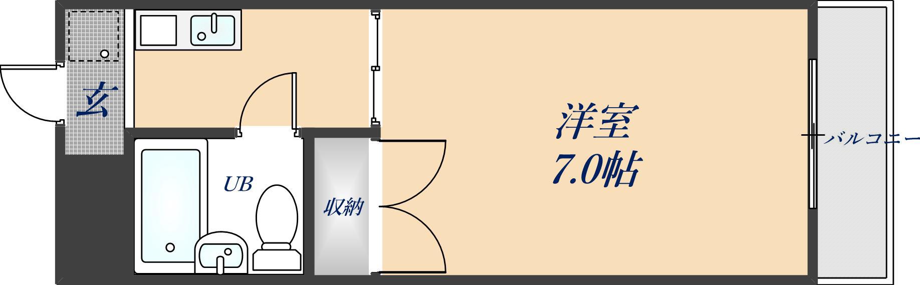 メゾン富士(1K/2階)の間取り写真
