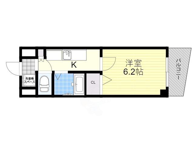 /オズレジデンス天下茶屋(1K/4階)の間取り写真