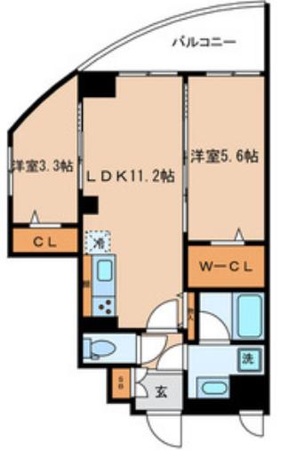 ヴァンテ四つ木(2LDK/2階)の間取り写真