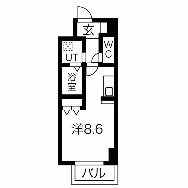 オンリーワン灘南通(ワンルーム/3階)の間取り写真