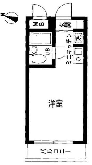 パレ・ドール高砂I(1K/4階)の間取り写真