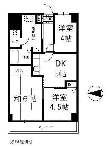 グレイスハイム(3K/4階)の間取り写真