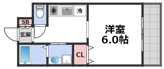 ラパンジール森之宮(1K/2階)の間取り写真