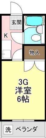 ハウスM(1K/3階)の間取り写真