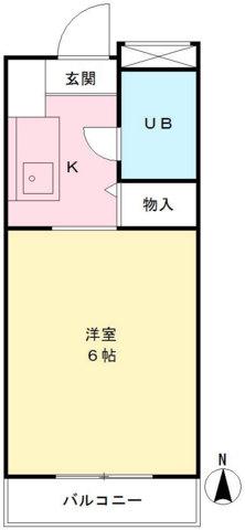 グランドハイツ斉藤A棟(ワンルーム/1階)の間取り写真
