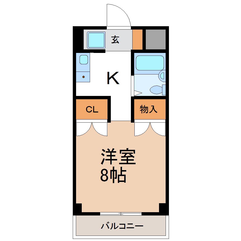 メゾンオカダ(1K/3階)の間取り写真
