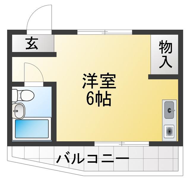 アルファハイツ(ワンルーム/1階)の間取り写真