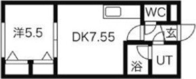 レジデンス高石(1DK/1階)の間取り写真