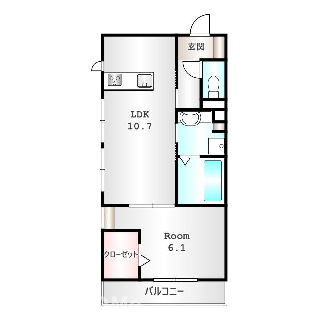 D-ROOM FIORE ”N”(1LDK/1階)の間取り写真