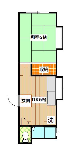 中央ハイツ(1DK/2階)の間取り写真
