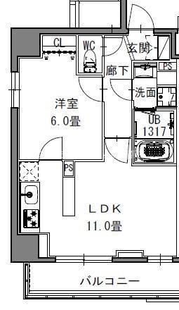S-RESIDENCE 新御徒町 ウエスト(1LDK/2階)の間取り写真