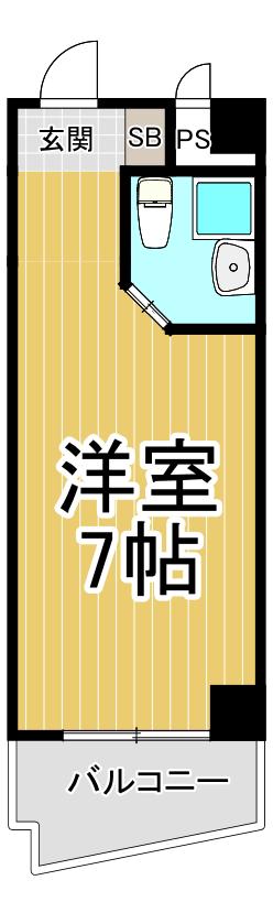 ピュアハウス甲子園(ワンルーム/2階)の間取り写真