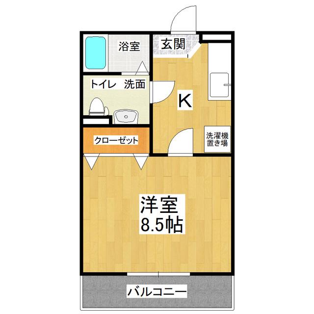 ルージュIII(1K/1階)の間取り写真