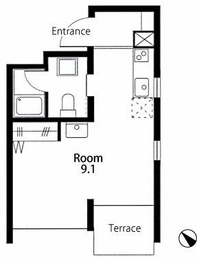 APARTMENT 空(ワンルーム/1階)の間取り写真