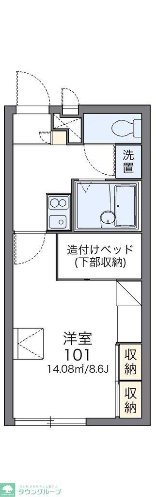 レオパレスパインマノワール(1K/2階)の間取り写真