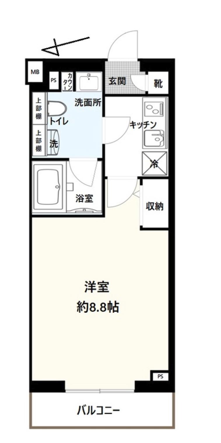 GENOVIA 板橋東山町 SKYGARDEN(1K/3階)の間取り写真