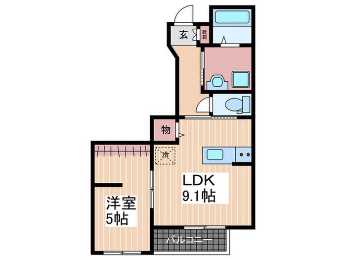 アングーテ(1LDK/1階)の間取り写真