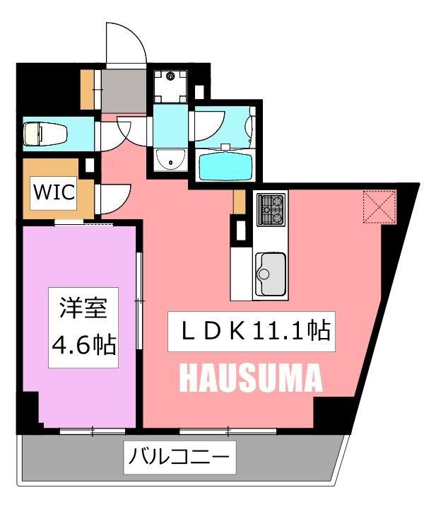 ミルーナヒルズD駒込(1LDK/7階)の間取り写真