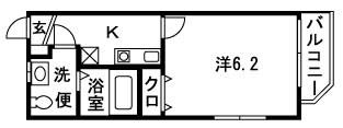ルナ・アイル(1K/1階)の間取り写真