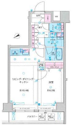 GENOVIA鐘ヶ淵(1LDK/5階)の間取り写真