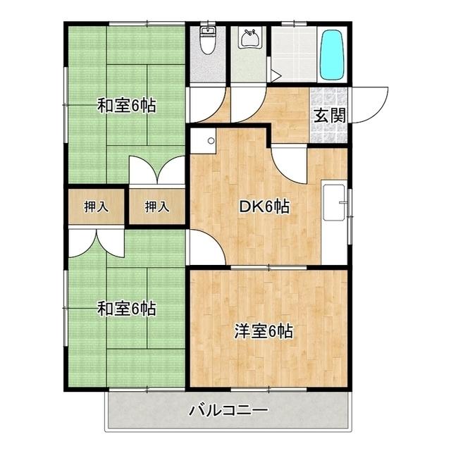 ファミーユ ホーム(3DK/1階)の間取り写真