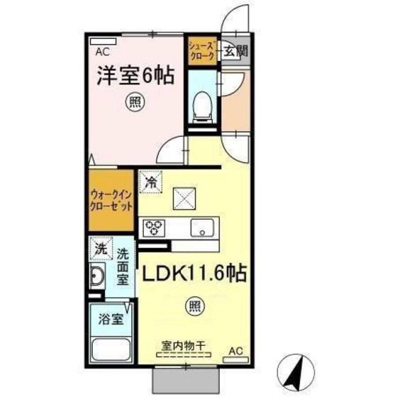 パルティール(1LDK/1階)の間取り写真