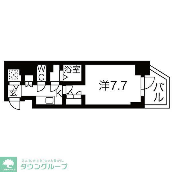 エスリード栄クロスシティ(1K/8階)の間取り写真