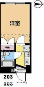 ジョイパレス平塚(1K/2階)の間取り写真