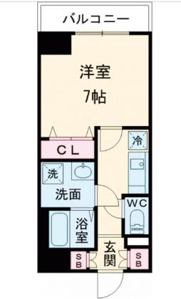 コスモリード錦糸町(1K/6階)の間取り写真