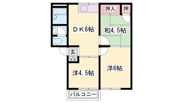 メゾンK(3DK/1階)の間取り写真