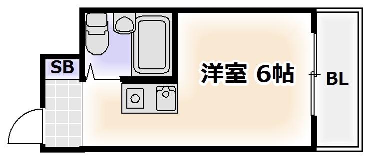ヤングパレス阿倍野橋(ワンルーム/2階)の間取り写真