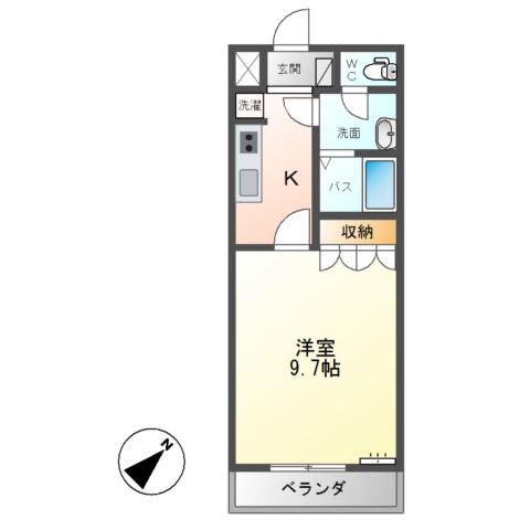 サウザンガーデン(1K/2階)の間取り写真