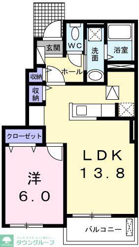 オーベルジーヌ(1LDK/1階)の間取り写真