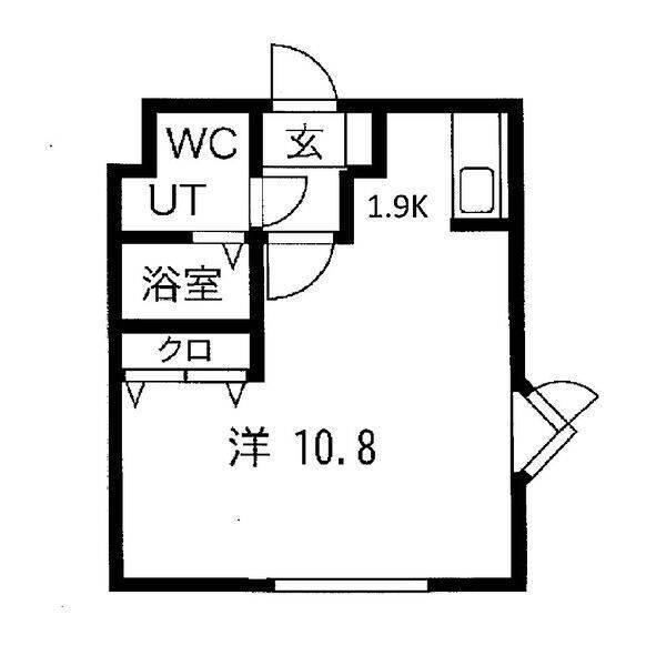 グランメール南郷14(ワンルーム/3階)の間取り写真