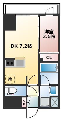 AQUA MAMA博多駅南(1DK/5階)の間取り写真