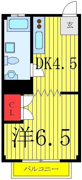千石メーゾン(1DK/4階)の間取り写真