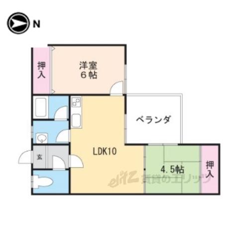 アーバンポート八木(2LDK/3階)の間取り写真